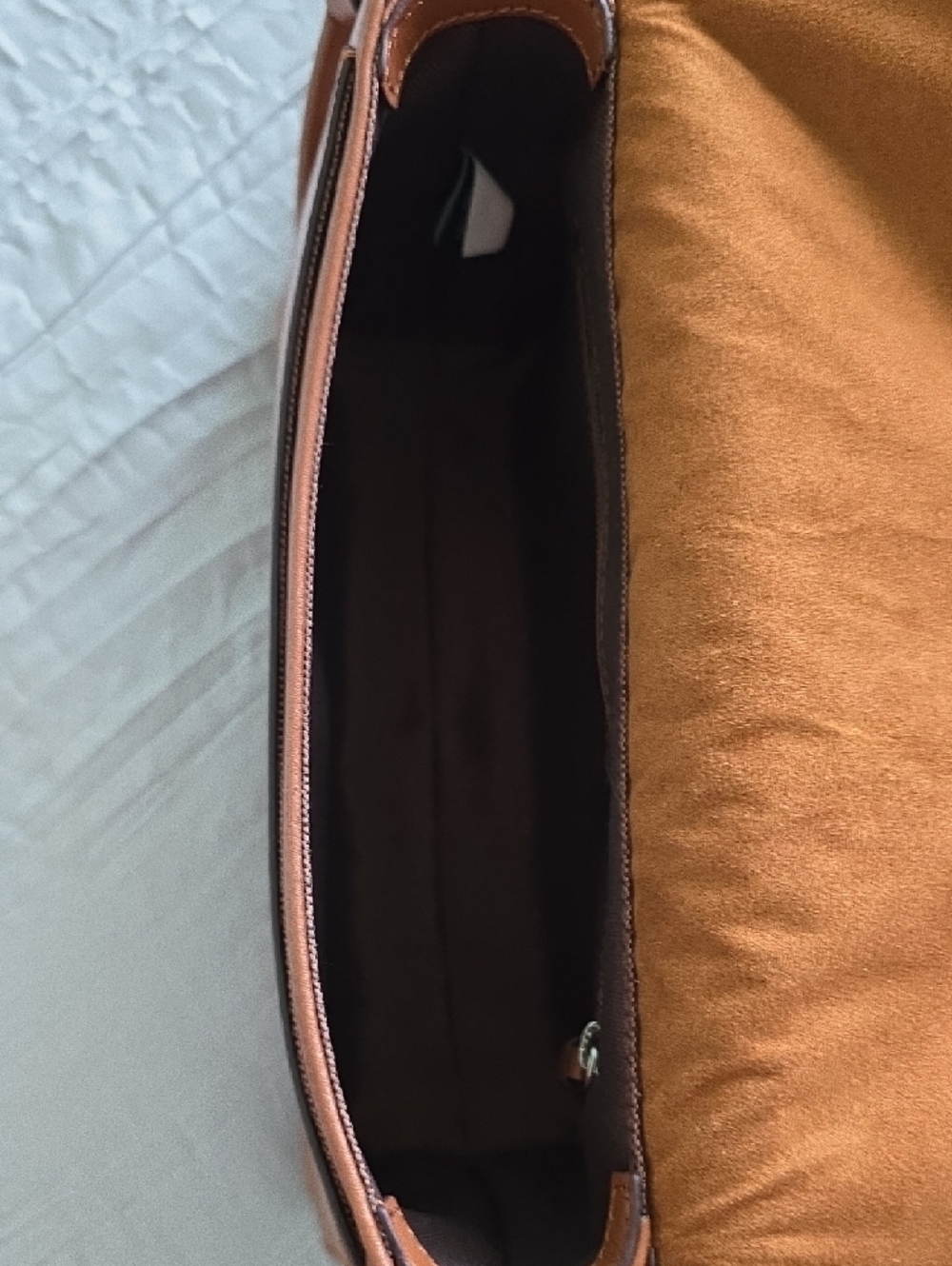 Cole Haan Tan Leather Crossbody with Gold Logo Hardware - Picture 4 of 10